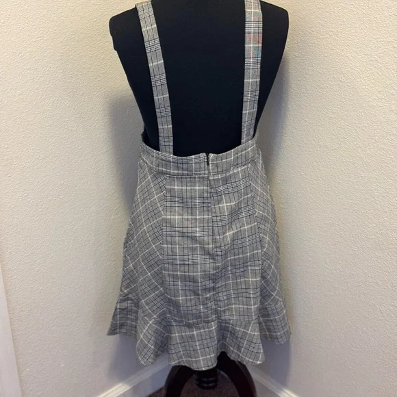 2 FOR $20 Shein Pinafore Plaid Over All Dress School Girl Jumper 100% Cotton M - Picture 4 of 10